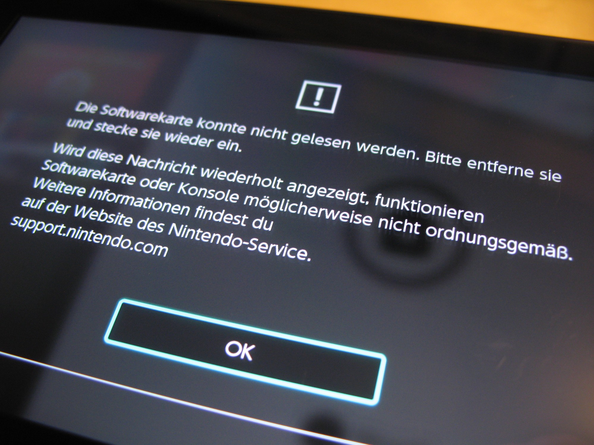Nintendo Switch kann Softwarekarte nicht mehr lesen